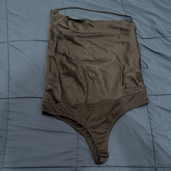 Bar III Asymmetrical One-Strap Halter Bodysuit | Open Back | Size L - Picture 4 of 5